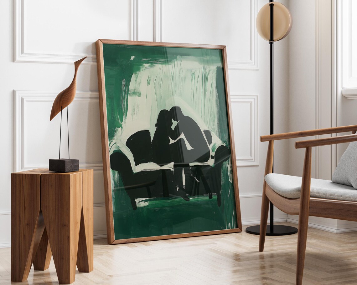Romantic Couple Abstract People, Contemporary Artwork - Image 4