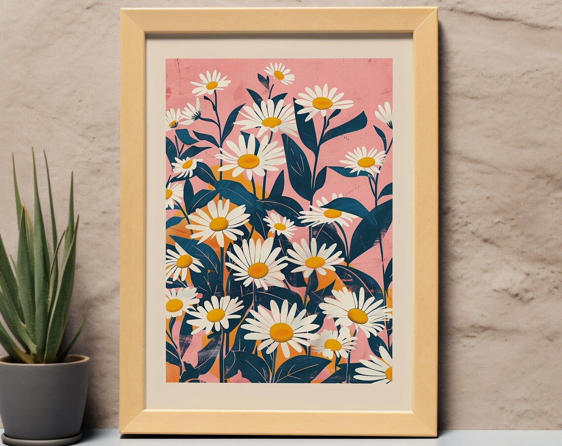 April Birth Flower Daisy Botanical Art Print