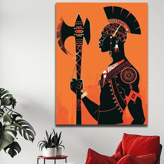 African Wall Art Wall Art Amazon Warrior African Art African Decor Officiant Gift Maximalist Decor African Art Popular
