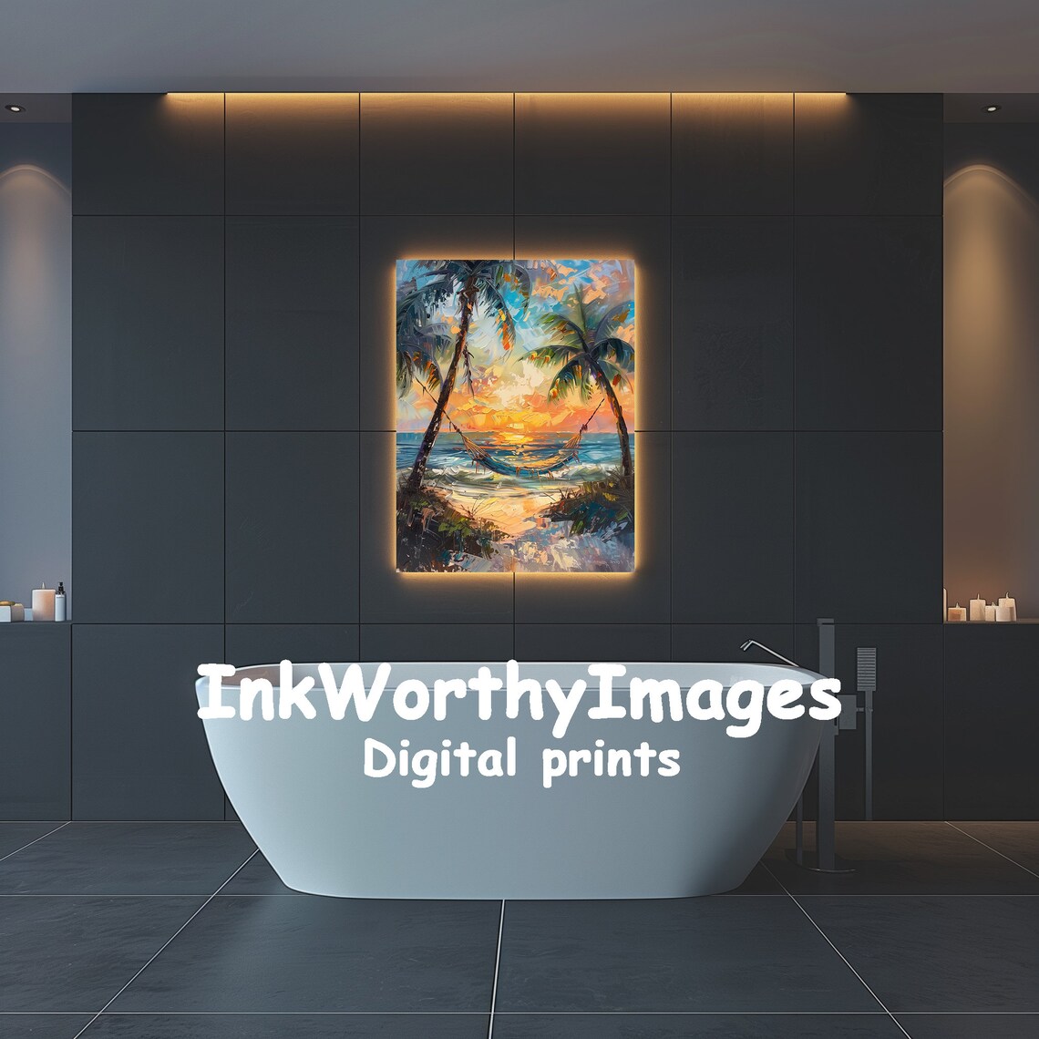 Tropical Beach Sunset, Relaxing Coastal Scene - Image 4