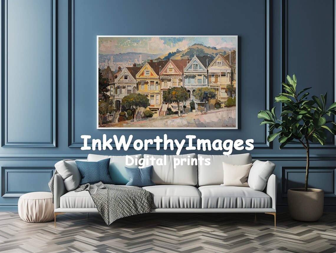 San Francisco Painted Ladies, Urban Landscape Art Print - Image 4