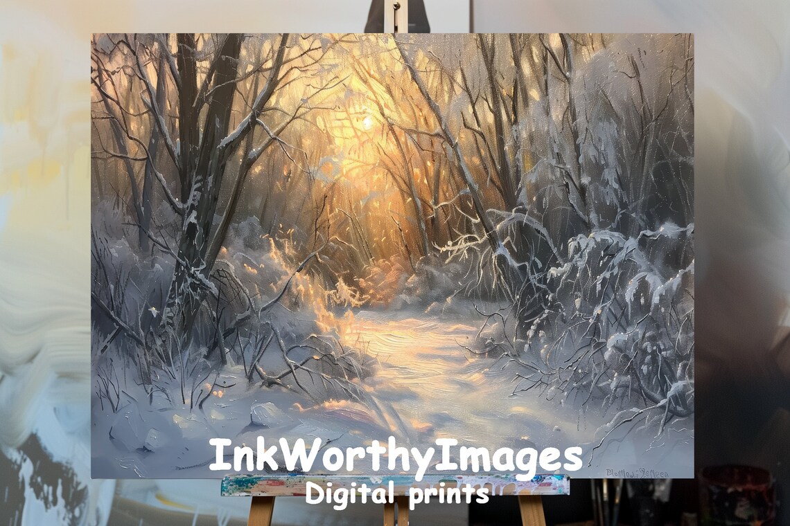 Winter Wonderland Peaceful Snowy Forest Art Print