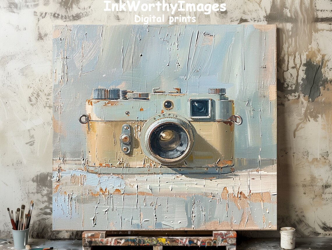 Vintage Camera, Retro Photography Decor Art Print