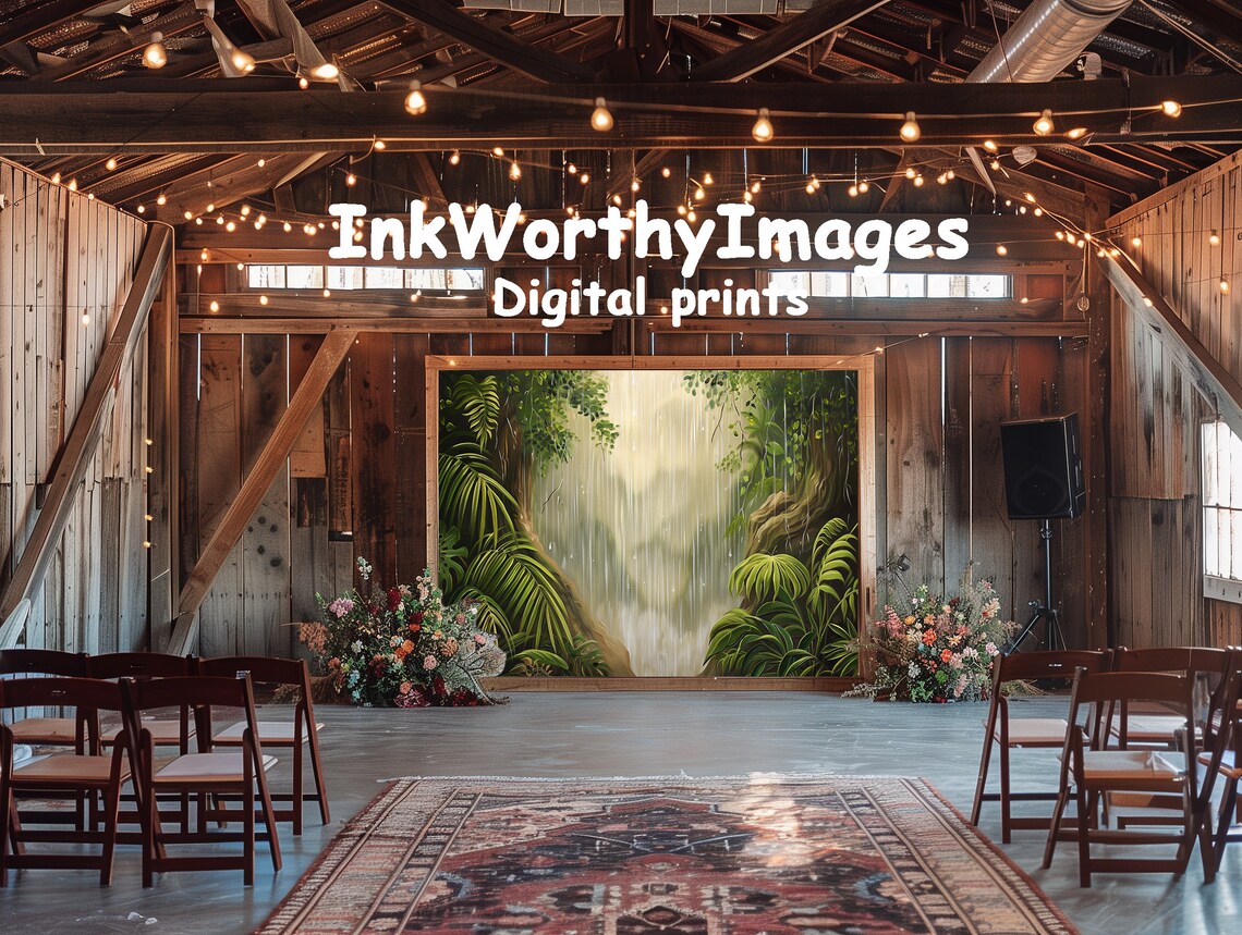Tropical Rainforest Waterfall, Impressionist Art Print - Image 6