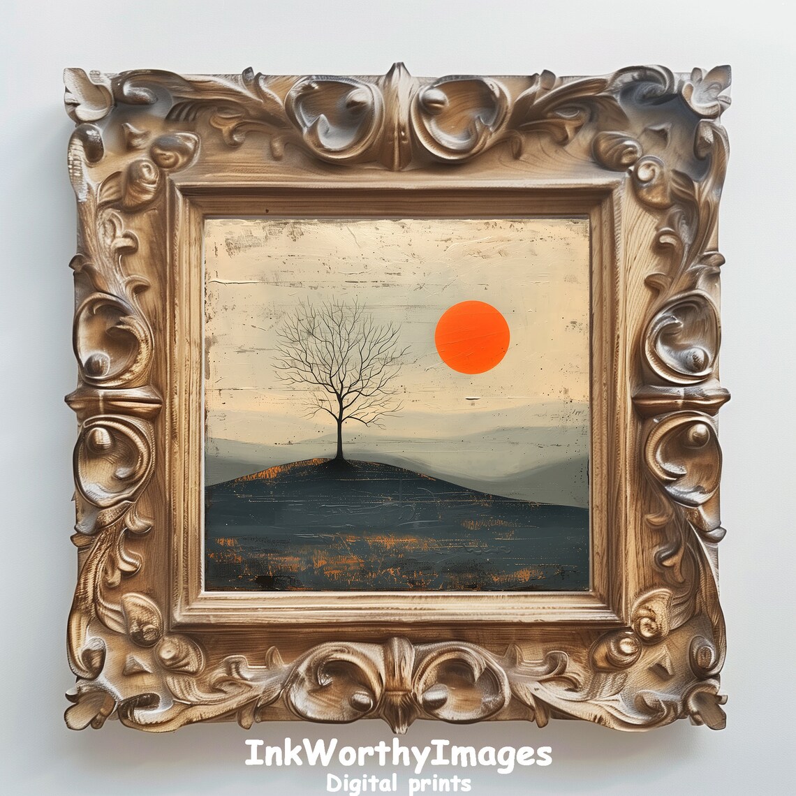 Minimalist Tree Sunset, Modern Landscape Art - Image 4
