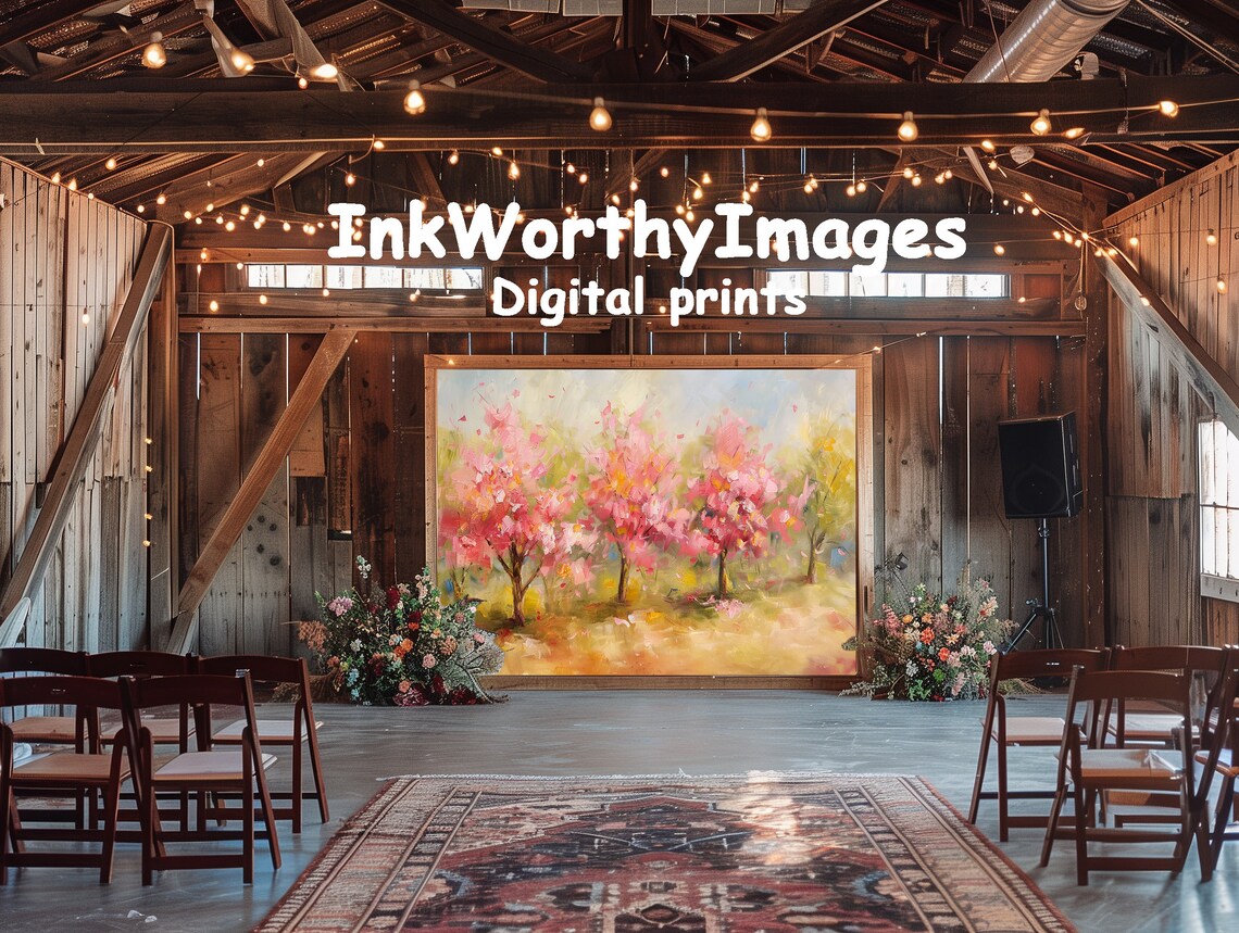 Blossoming Cherry Trees Art Print, Spring Landscape - Image 6