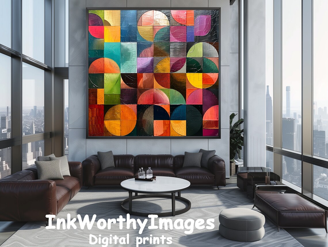 Geometric Circles Art Print, Abstract Modern Decor - Image 2