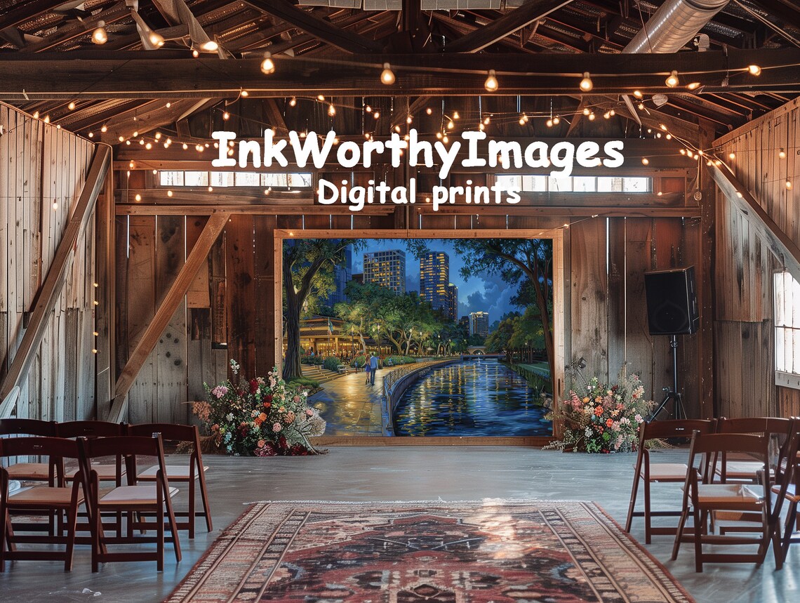 City Lights And Reflections, Urban Nightscape Art Print - Image 6