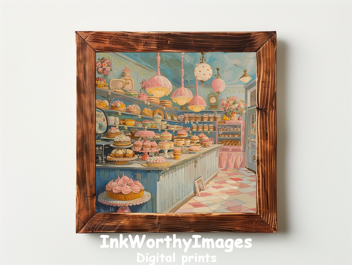 Charming Vintage Bakery - Sweet Dessert Shop Scene - Image 6