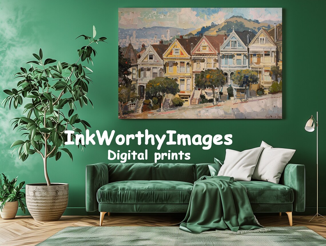 San Francisco Painted Ladies, Urban Landscape Art Print - Image 2