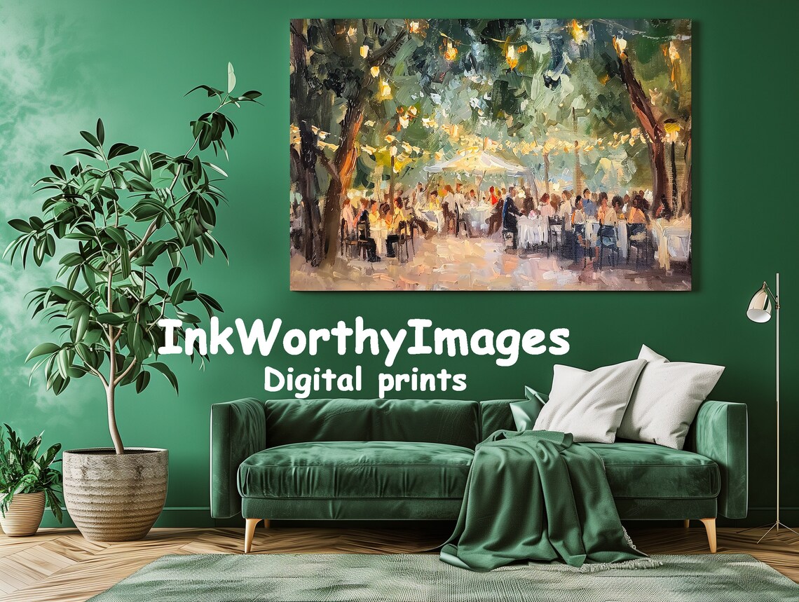 Outdoor Garden Party Enchanted Evening Lights Art Print - Image 2