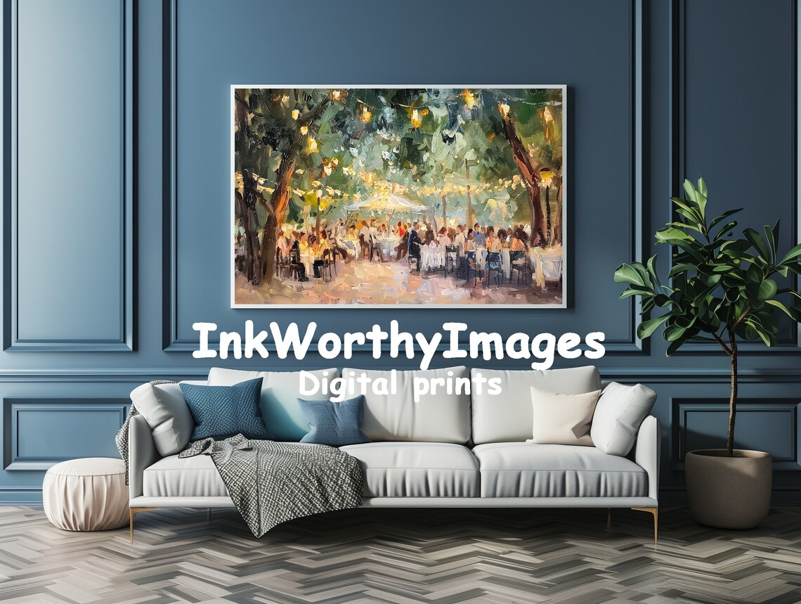 Outdoor Garden Party Enchanted Evening Lights Art Print - Image 4