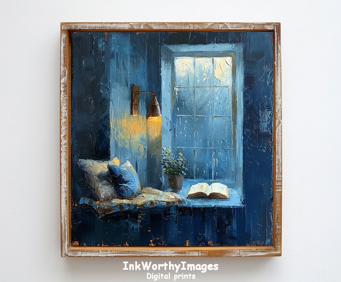 Cozy Reading Nook By Window, Interior Art Print - Image 6