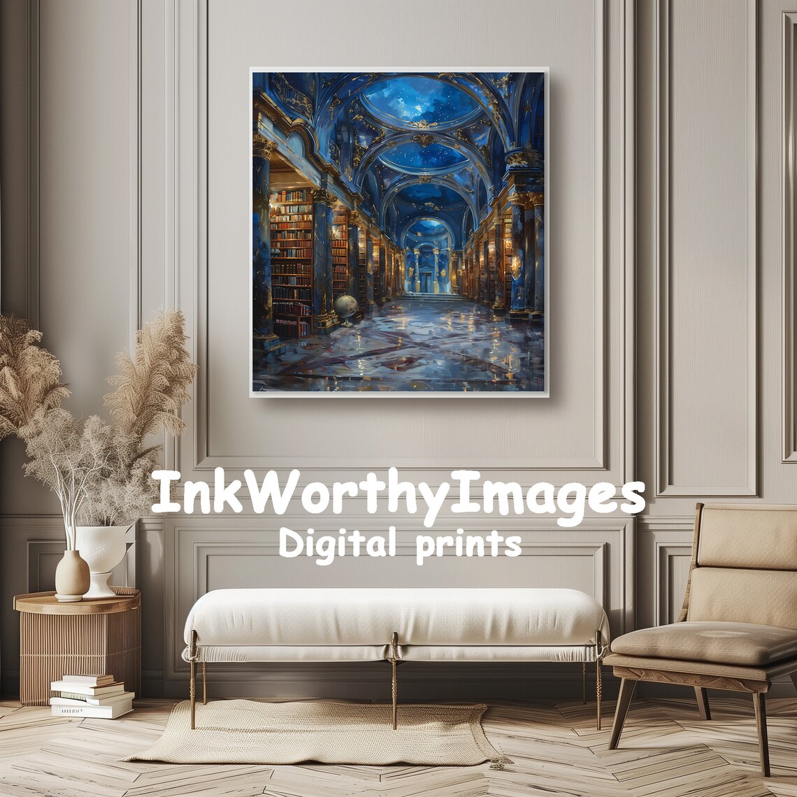 Enchanted Magical Library, Starry Sky Halloween Decor - Image 6