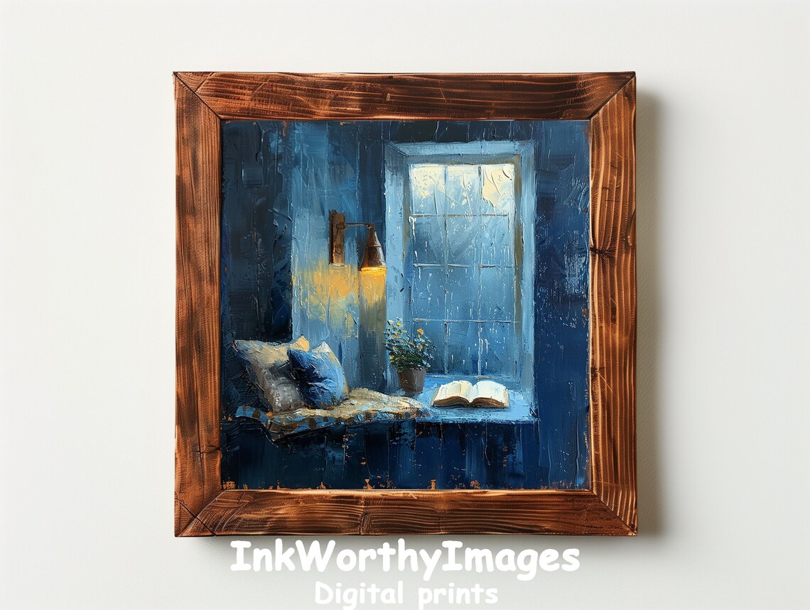 Cozy Reading Nook By Window, Interior Art Print - Image 2