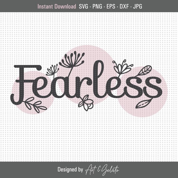 Fearless Botanical Script Strong Woman Inspirational Quote Poster