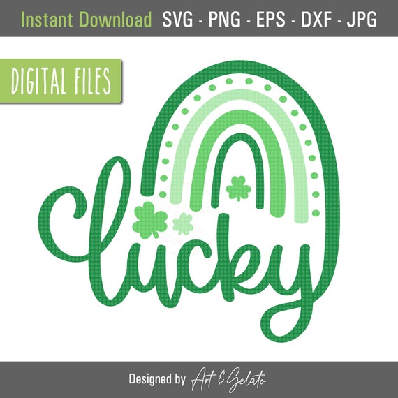 Lucky Rainbow Svg St Patricks Day Svg Rainbow Lucky Svg Boho Rainbow Svg St Patricks Shirt Svg Shamrock Rainbow Svg Rainbow Decor