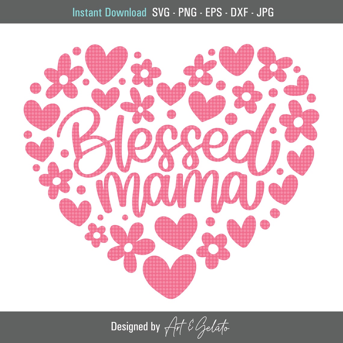 Blessed Mama Svg Floral Heart Svg Mom Shirt Svg Mommy Shirt Svg Mom Life Svg Best Mom Ever Svg Christian Mom Svg One Blessed Mama Svg