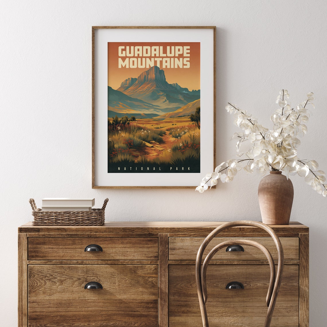 Guadalupe Mountains National Park Sunset Meadow Travel Poster - Image 3