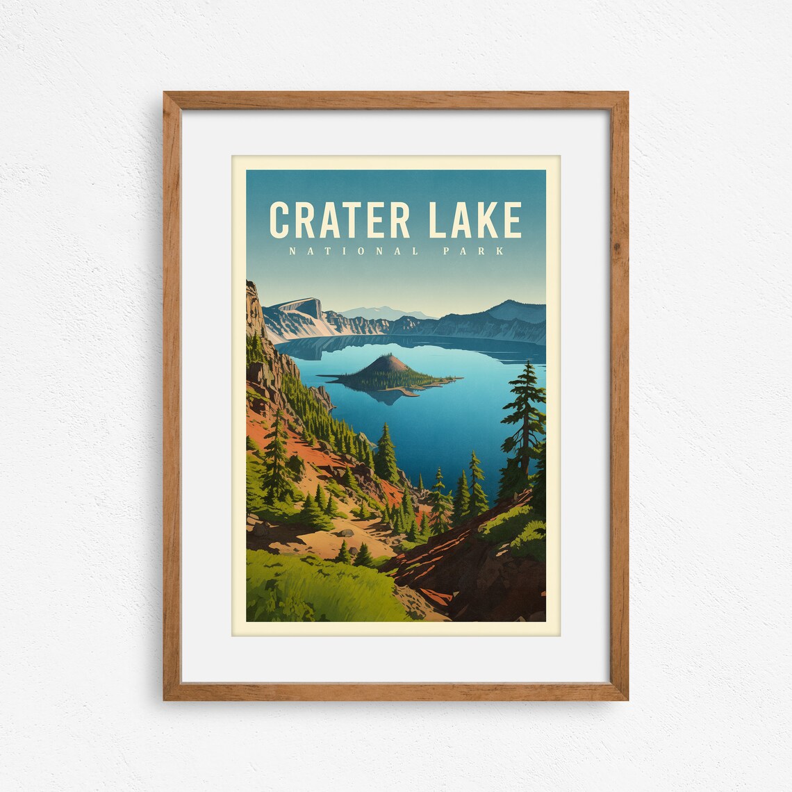 Crater Lake National Park Oregon Travel Poster, US - Image 3