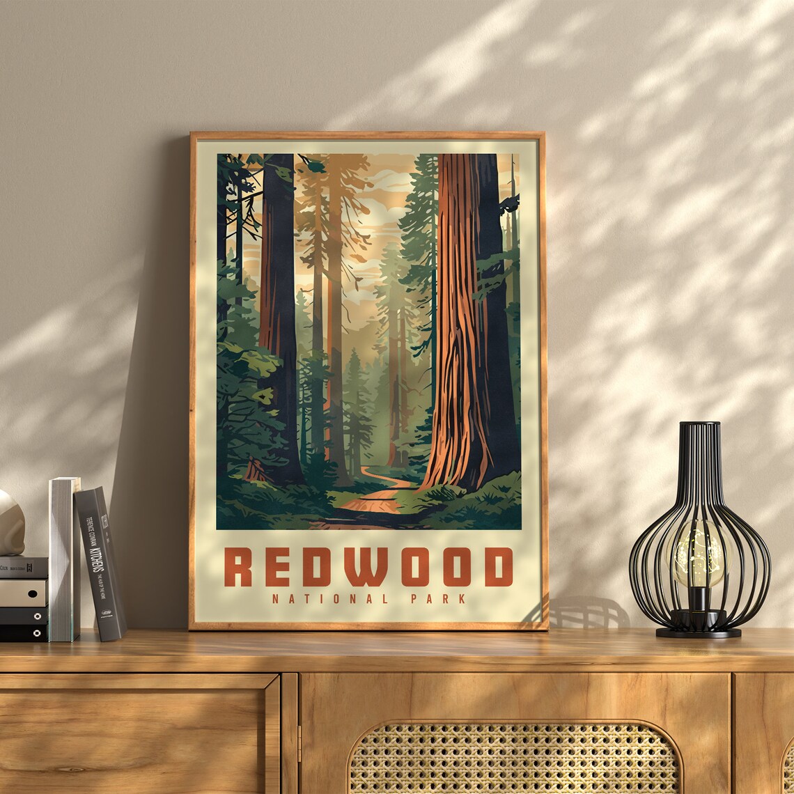 Redwood National Park Vintage Travel Poster California