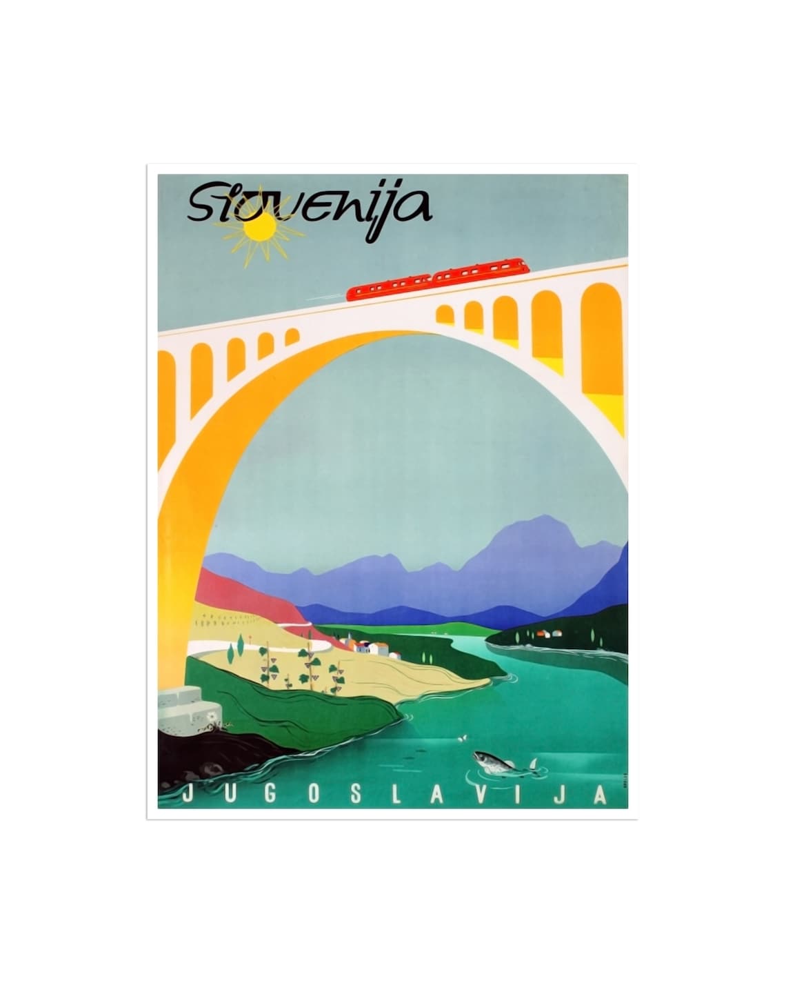 Yugoslavia Vintage Travel Poster, Home Wall Decor