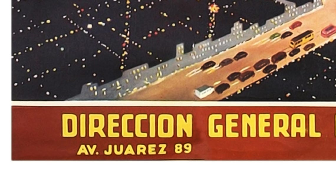 Mexico The Great Metropolis Vintage Mexico City Travel Poster - Image 2