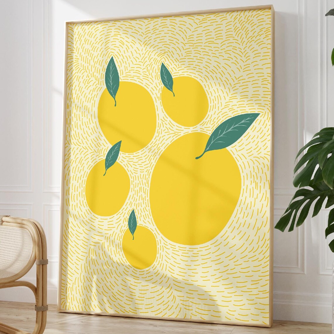 Minimal Lemon Art Print Kitchen Wall Art Lemon Prints Cute Kitchen Decor Item Citrus Print - Image 3