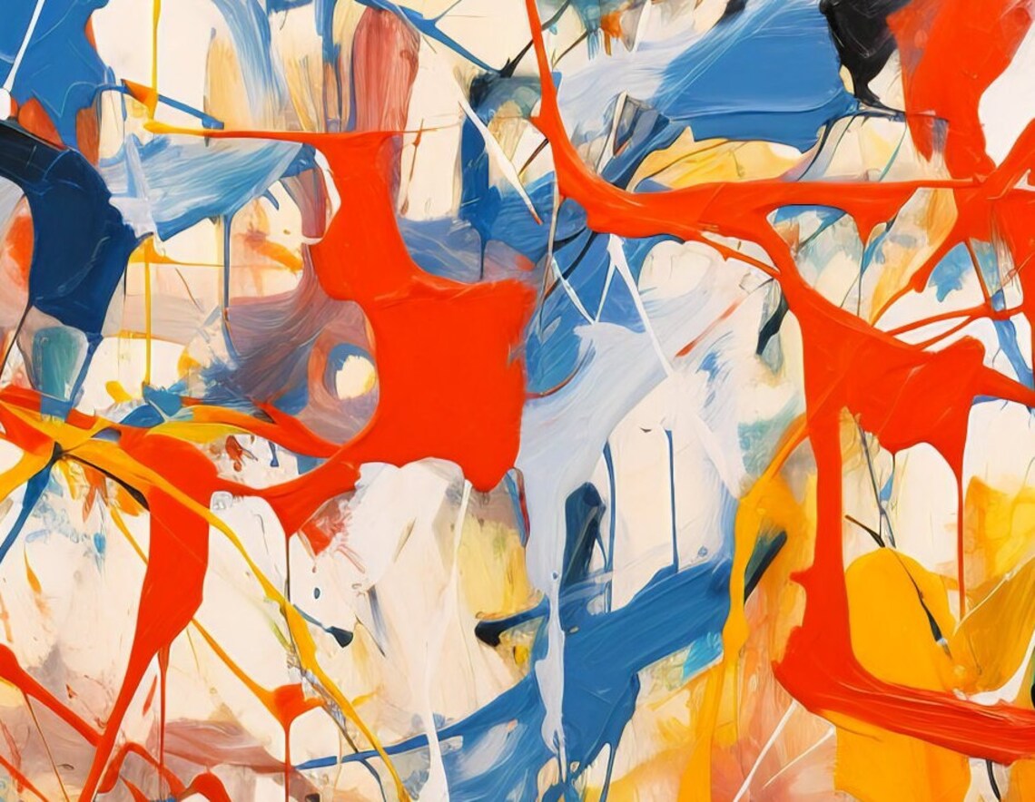 Abstract Expressionist Splatter Art, Riopelle Inspired - Image 2