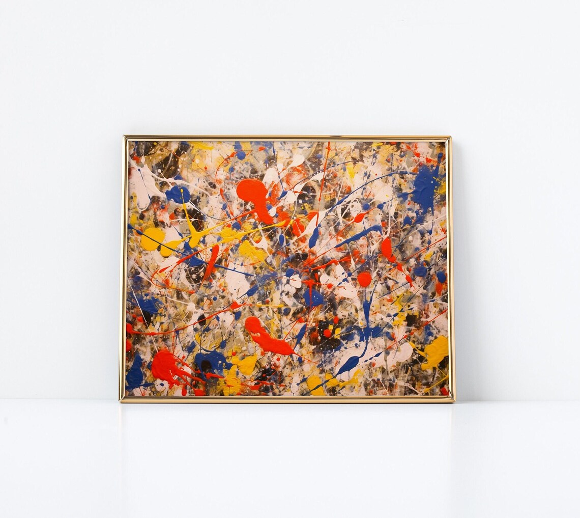 Abstract Splatter Painting, Pollock-Inspired Decor - Image 3