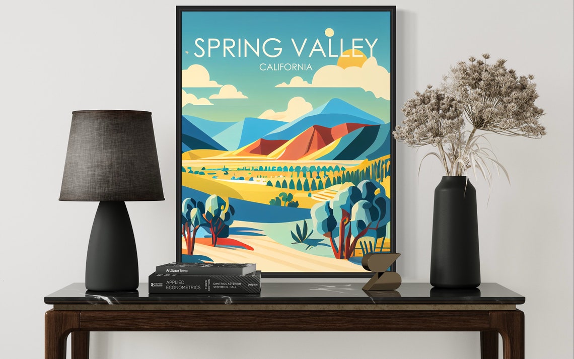 Spring Valley California Rolling Hills Orchard View Poster Artwork - Image 3
