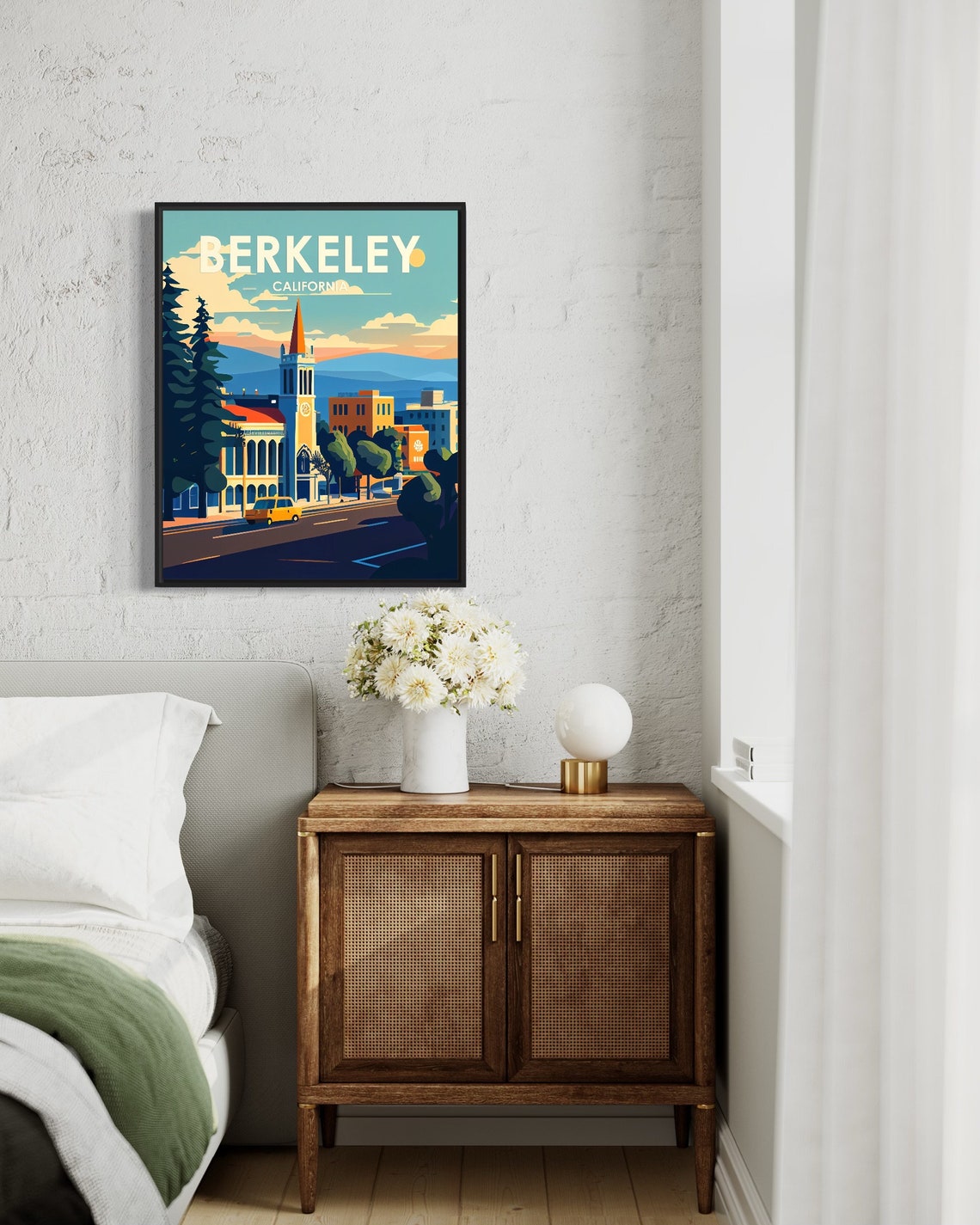 Berkeley California Downtown Campanile Tower Street Travel Poster - Image 2