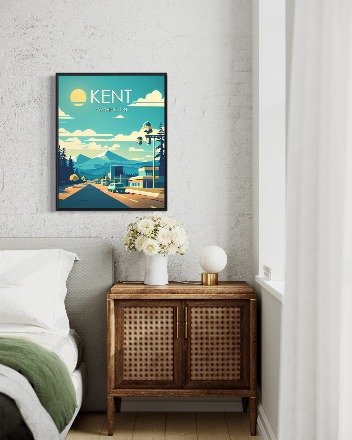 Kent Washington Scenic Mountain Road Evergreen View Travel Poster - Image 3