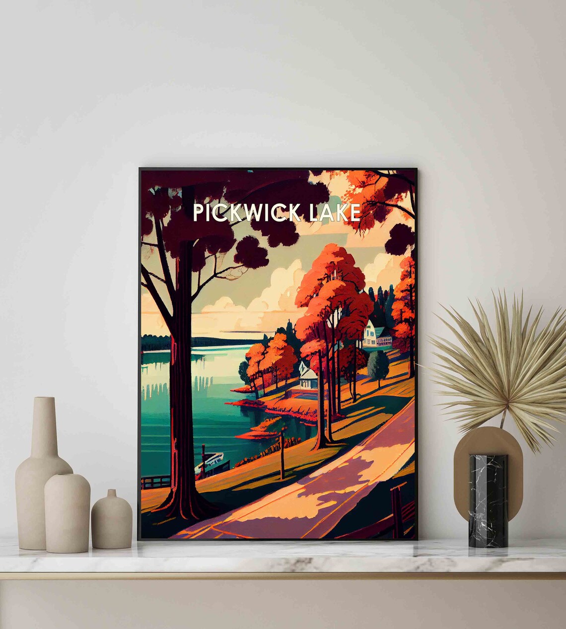 Pickwick Lake Alabama Retro Poster with Autumn Trees Along the Shore - Image 2