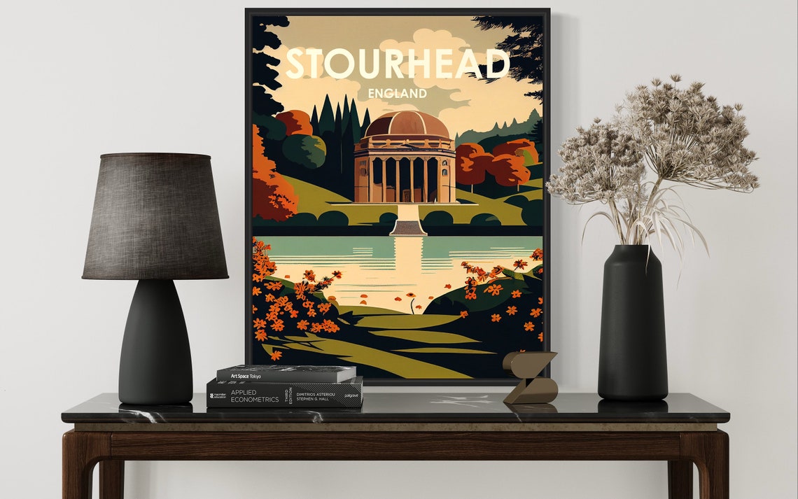 Stourhead England Pantheon Reflecting Lake Autumn Gardens Poster - Image 2