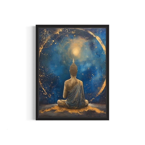 Buddha Meditation Poster Art Print Religion Wall Art Decoration Artwork