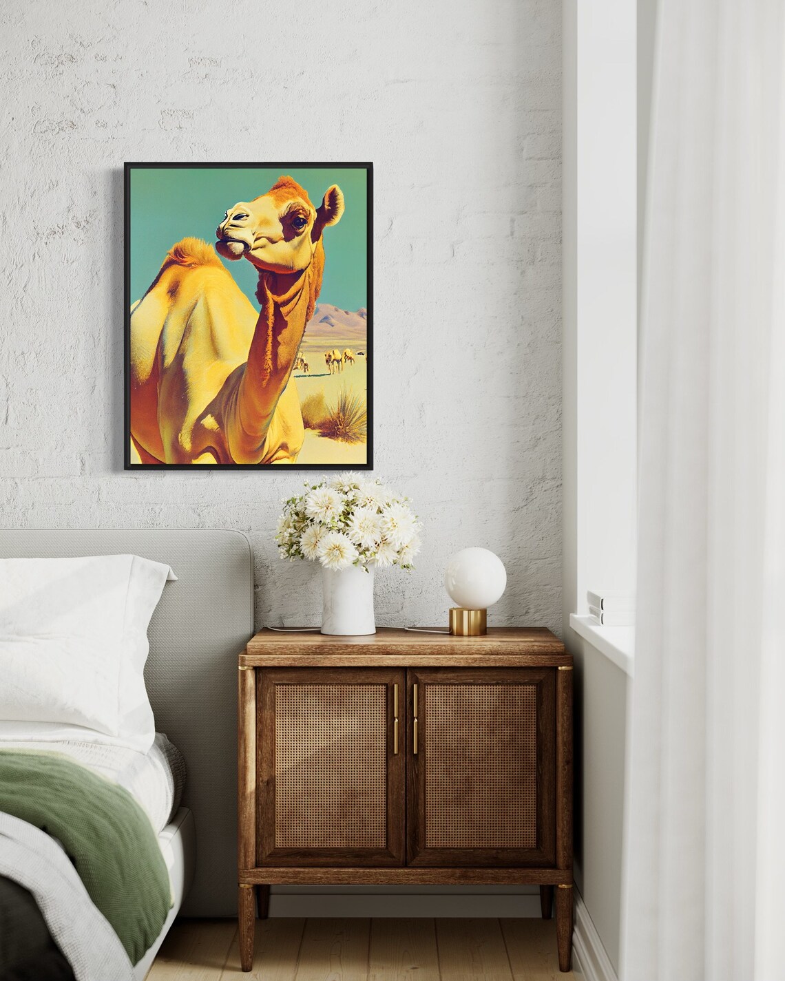 Desert Camel Close Up Portrait Pop Art Wildlife Wall Decor Poster - Image 3