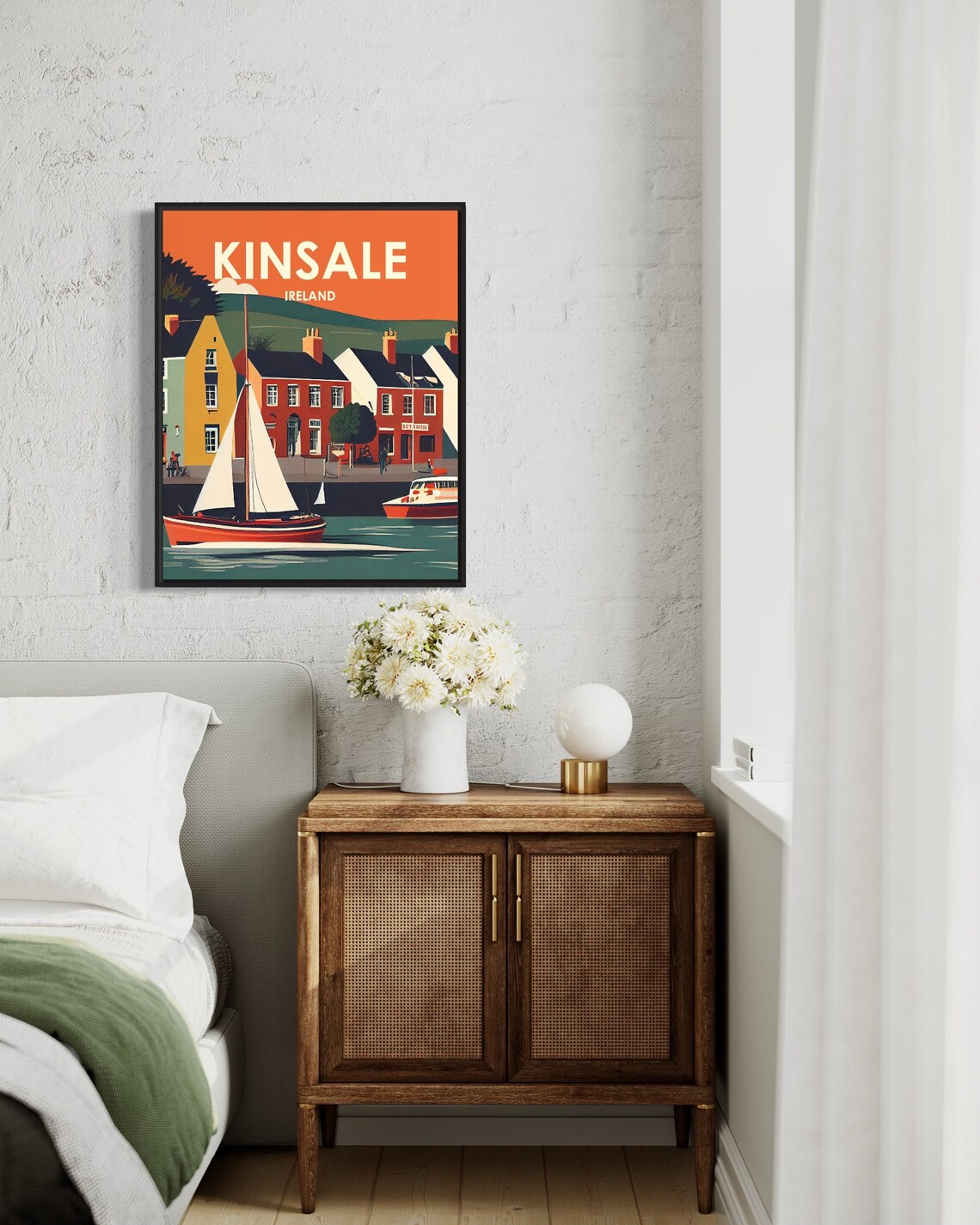 Kinsale Ireland Colourful Harbour Sailboat Retro Travel Poster - Image 3
