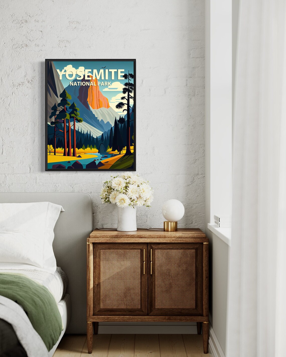 Yosemite National Park El Capitan River Pines Vintage Travel Poster - Image 3