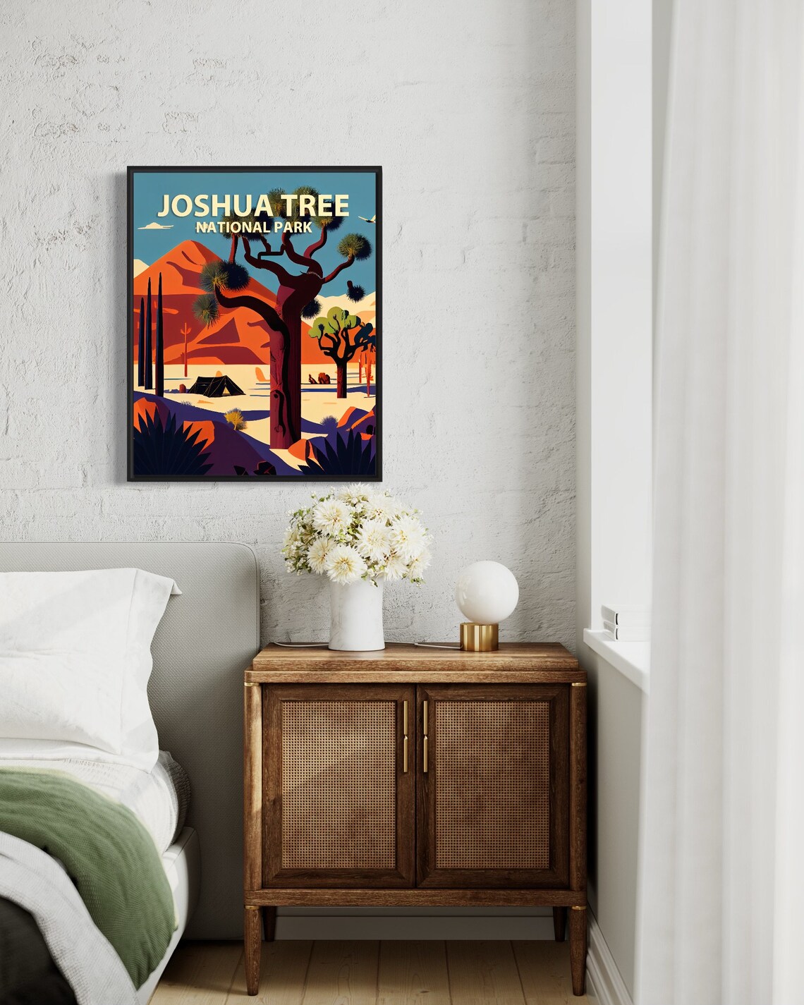 Joshua Tree National Park Retro Desert Camping Tent Travel Poster - Image 2