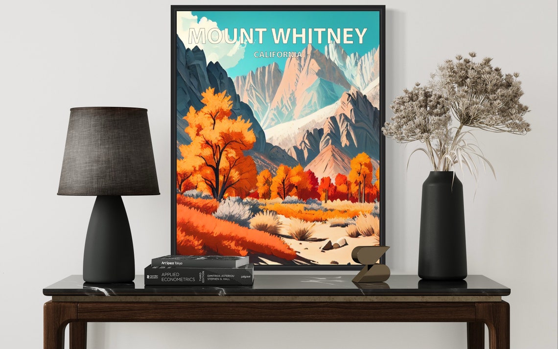 Mount Whitney California Autumn Aspen Peaks Sierra Retro Poster - Image 2