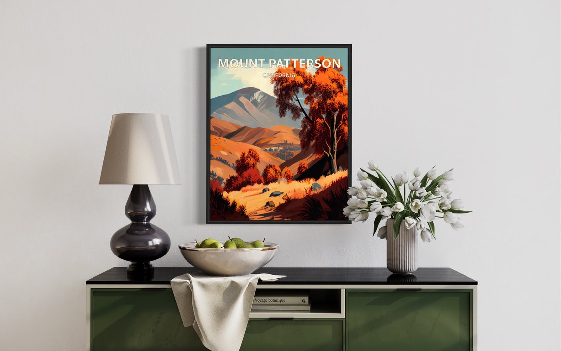 Mount Patterson California Rolling Hills Sunset Valley Art Poster - Image 3