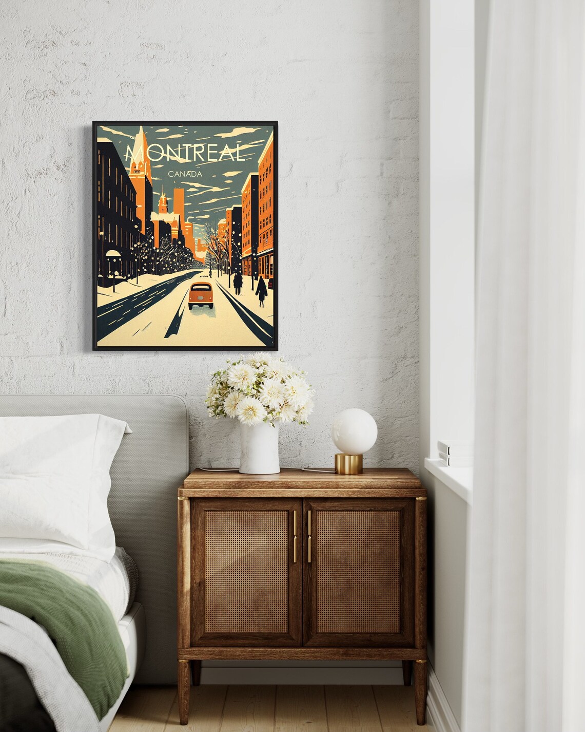 Montreal Canada Snowy Winter Avenue Retro Vintage Travel Poster - Image 3