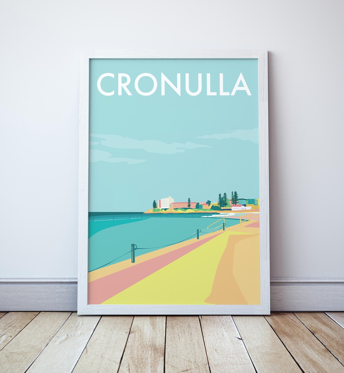 Cronulla Beach Vintage Style Seaside Travel Poster
