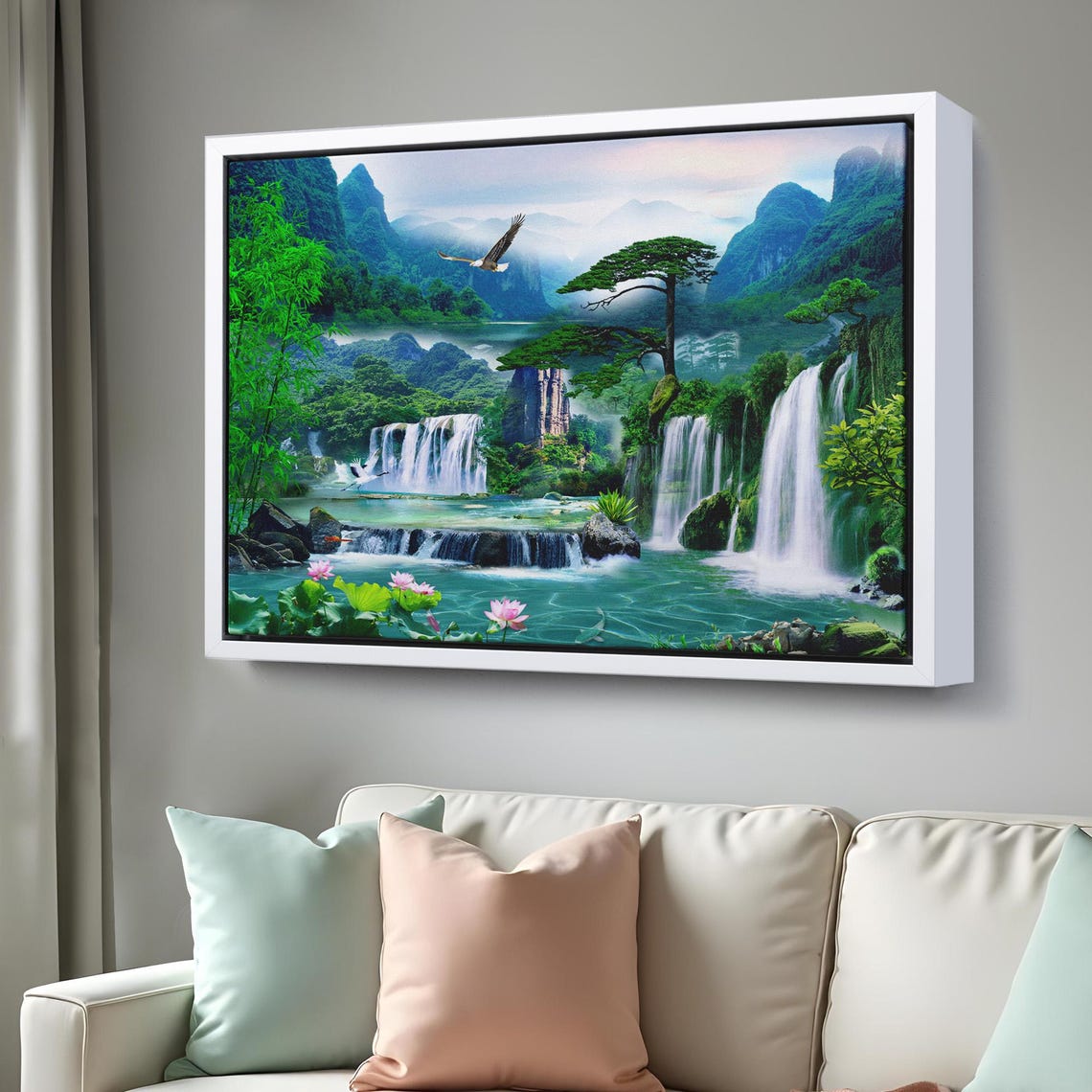 Waterfall View Nature Decor Art Print - Image 3