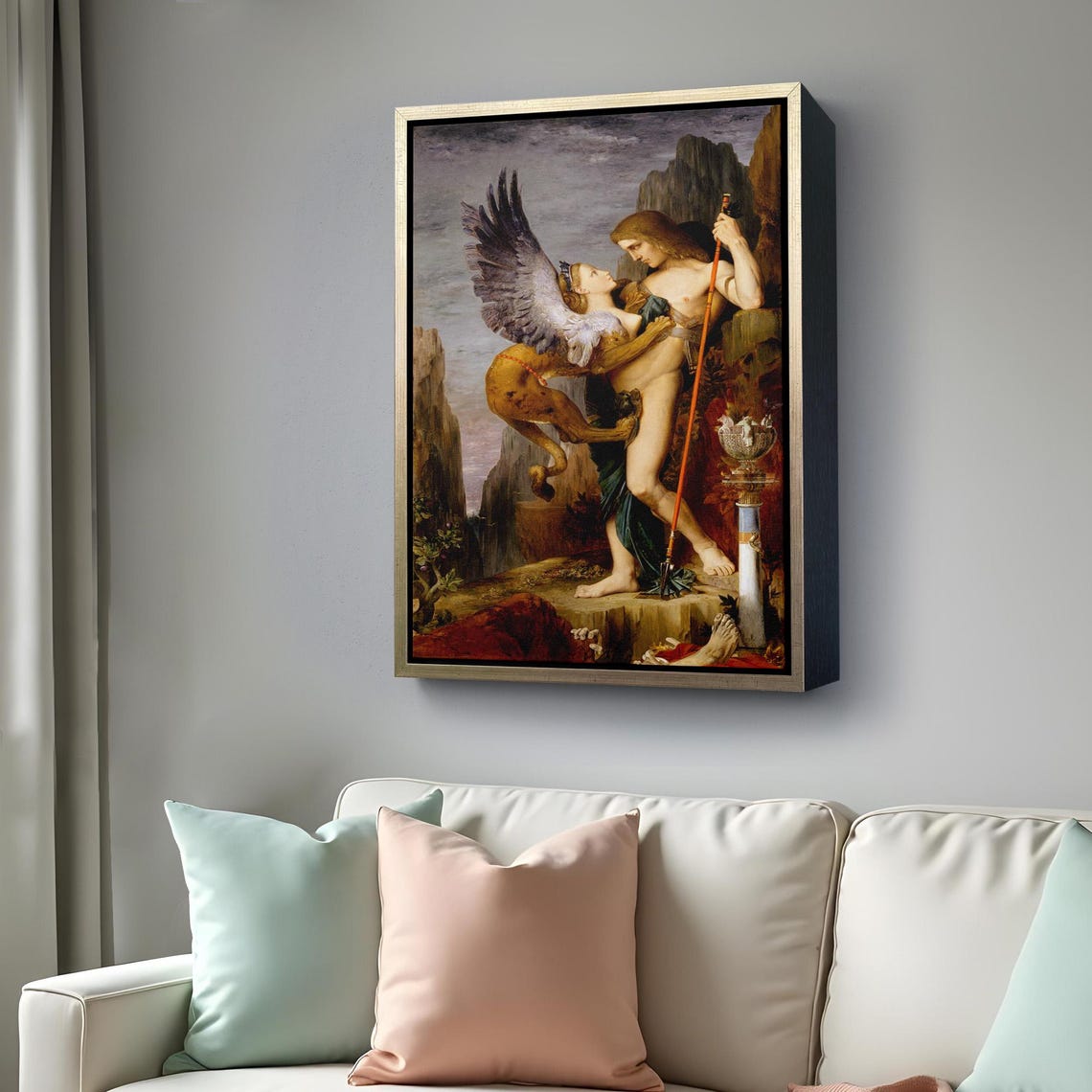 Moreau Oedipus and the Sphinx Mythology Classic Oil Art Poster - Image 4