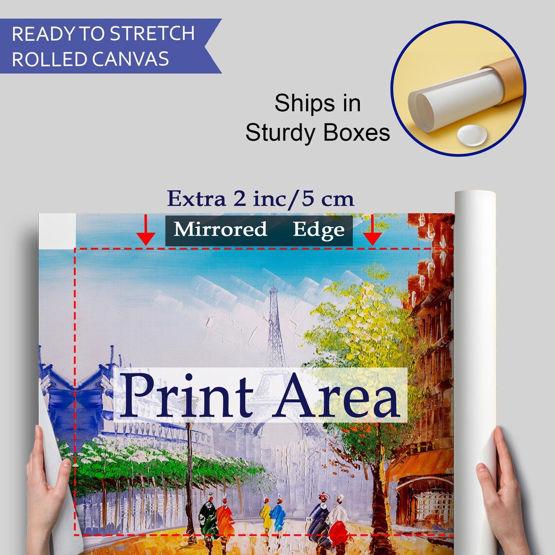 Eiffel Tower Paris Boulevard Street Oil Painting People Walk Poster - Image 4