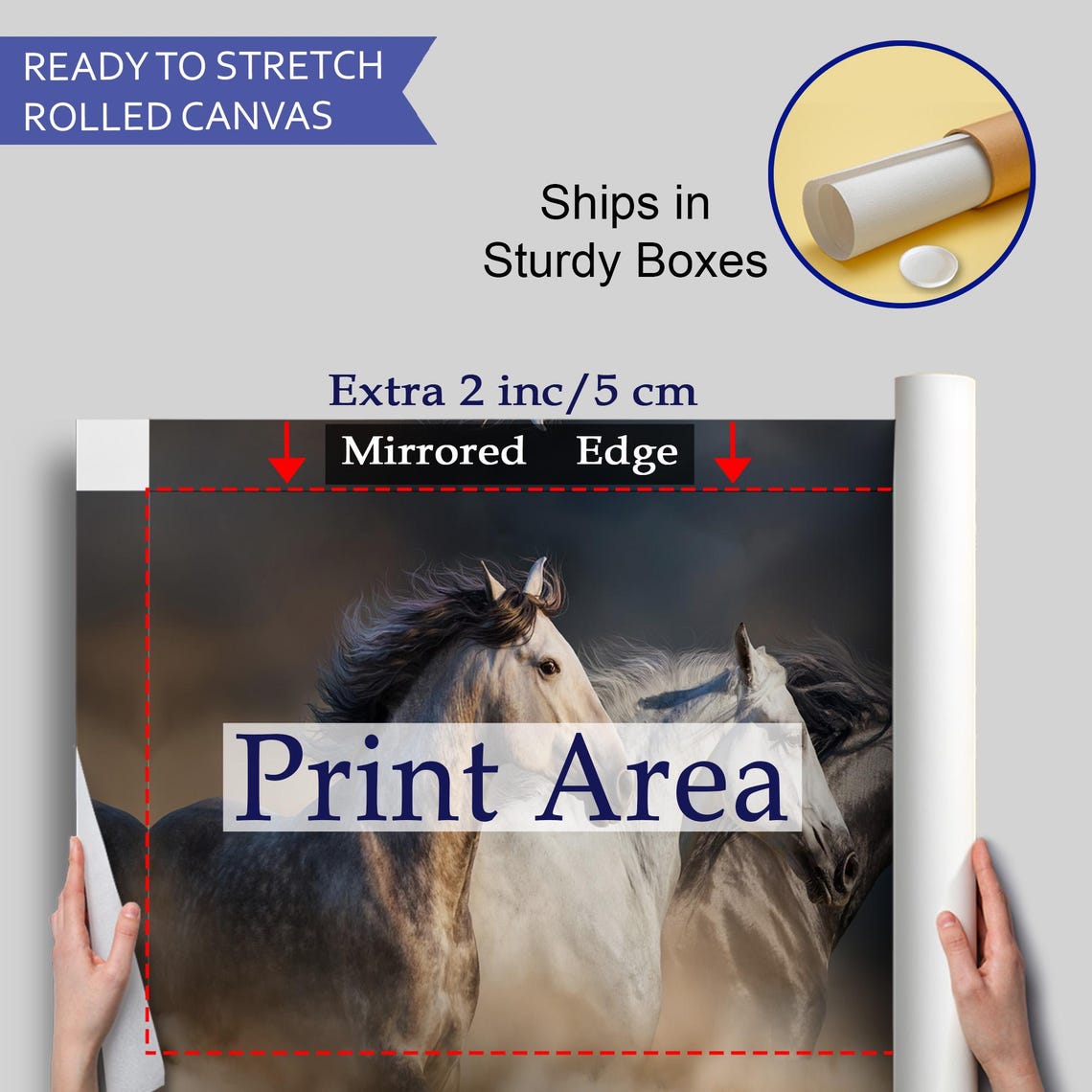Three Galloping Horses Dusty Wild Stallions Dramatic Equine Wall Art - Image 4