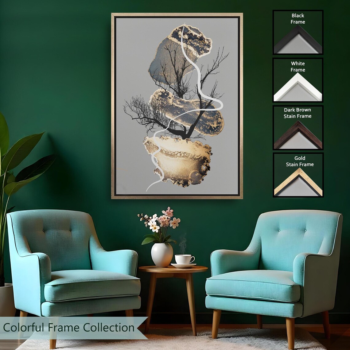 Decorative Painting With Abstract Patterns, Minimal Modern - Image 2