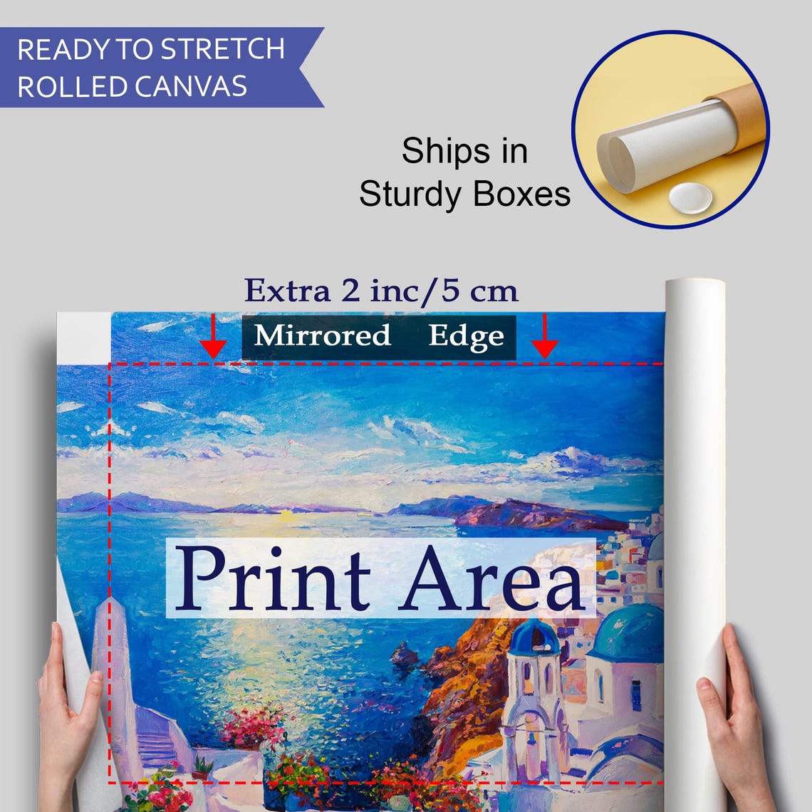 Santorini Greece Oia Blue Domes Caldera Sunset View Travel Art Poster - Image 4